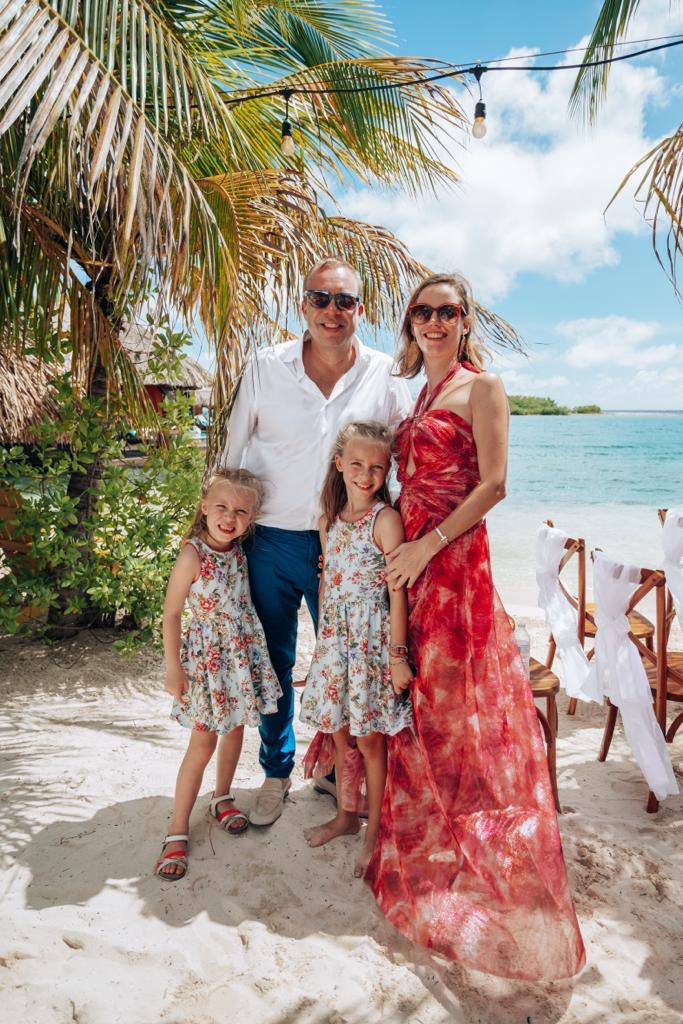 The family on the beach